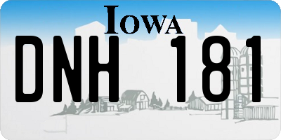 IA license plate DNH181