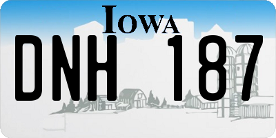IA license plate DNH187