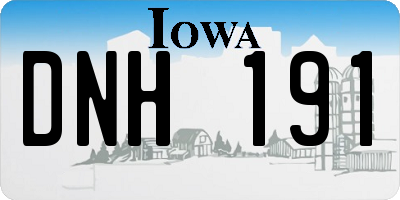 IA license plate DNH191