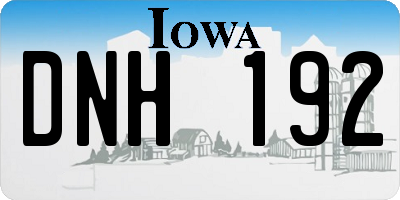 IA license plate DNH192