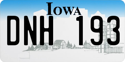 IA license plate DNH193