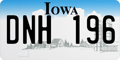 IA license plate DNH196