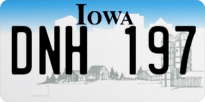 IA license plate DNH197