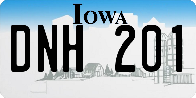 IA license plate DNH201