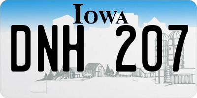 IA license plate DNH207