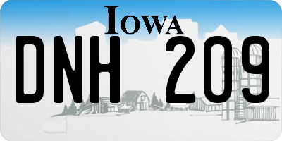 IA license plate DNH209