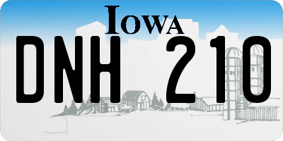 IA license plate DNH210