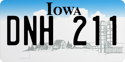 IA license plate DNH211