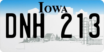 IA license plate DNH213