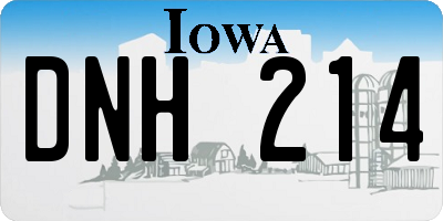 IA license plate DNH214