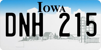 IA license plate DNH215