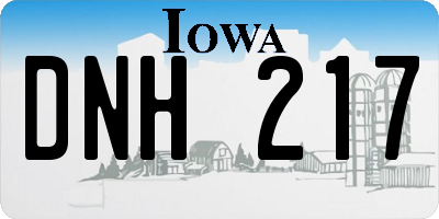 IA license plate DNH217