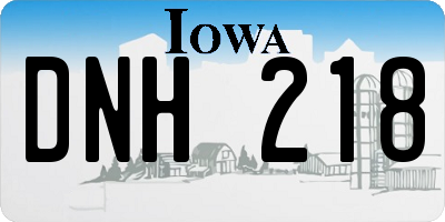 IA license plate DNH218