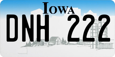 IA license plate DNH222