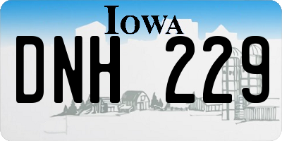 IA license plate DNH229