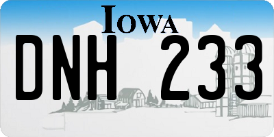 IA license plate DNH233