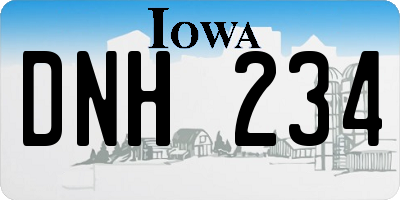 IA license plate DNH234