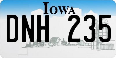 IA license plate DNH235
