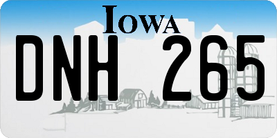 IA license plate DNH265