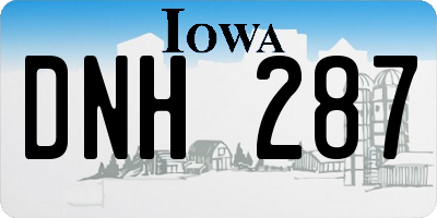 IA license plate DNH287