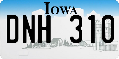 IA license plate DNH310