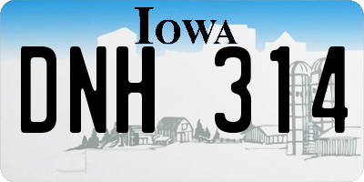 IA license plate DNH314