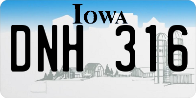 IA license plate DNH316