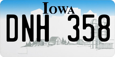 IA license plate DNH358