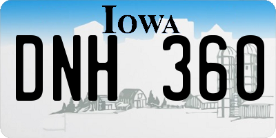 IA license plate DNH360