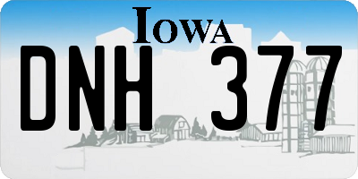 IA license plate DNH377