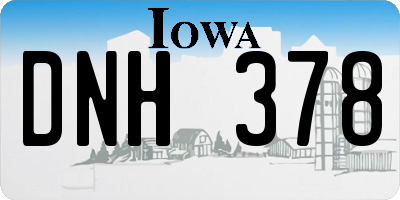 IA license plate DNH378
