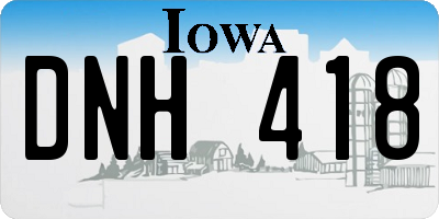 IA license plate DNH418