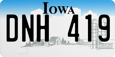IA license plate DNH419