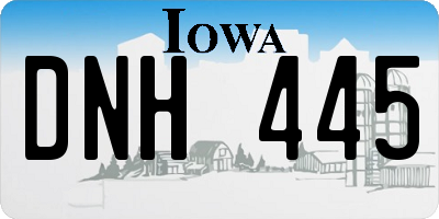 IA license plate DNH445