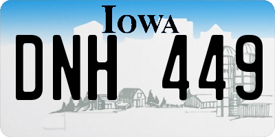 IA license plate DNH449