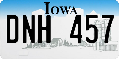 IA license plate DNH457
