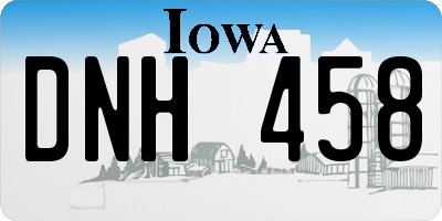 IA license plate DNH458