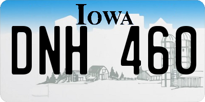 IA license plate DNH460