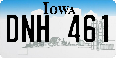 IA license plate DNH461