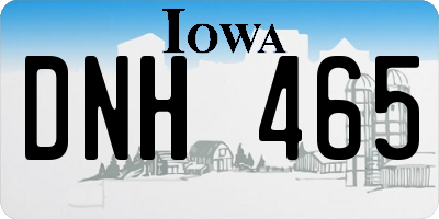 IA license plate DNH465