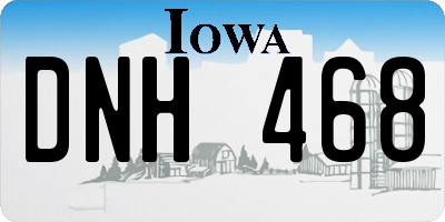 IA license plate DNH468