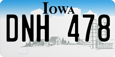 IA license plate DNH478