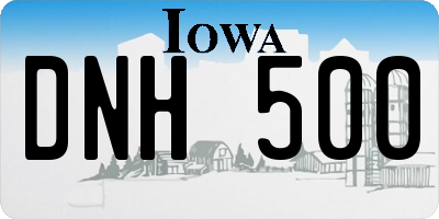 IA license plate DNH500
