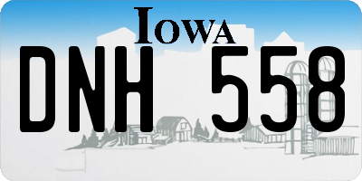 IA license plate DNH558