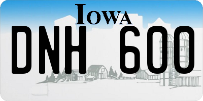 IA license plate DNH600
