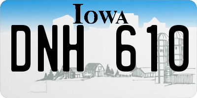 IA license plate DNH610