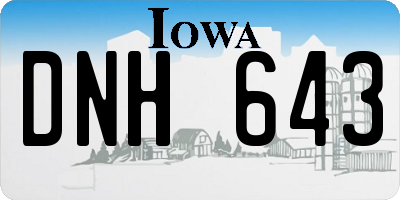 IA license plate DNH643