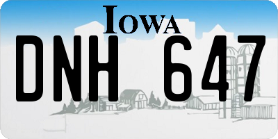 IA license plate DNH647