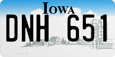 IA license plate DNH651