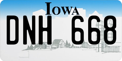 IA license plate DNH668
